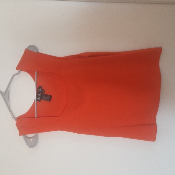 J.A.C. Orange Square Neck Ribbed Tank Sz L - Picture 1 of 4